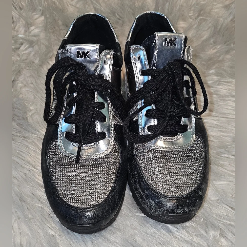 Michael Kors Allie Glitter Chain-Mesh Sneaker 7.5 - Picture 3 of 10